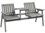 Outsunny Gartenbank mit Tisch Gartenm&ouml;bel mit Regenschirmloch Sitzbank Balkon...