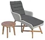 Lounger-Set CALVIA, grau - Grau/Dunkelgrau/Braun