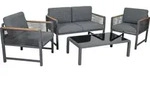 Lounge-Set Nevi, Alu, dunkelgrau - Dunkelgrau/Grau