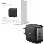 Ugreen Schnellladeger&auml;t Handy Klein 2Xusb Typ C 66W Schwarz - Schwarz