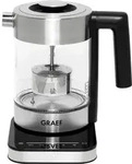 Graef WK350, 1 l, 2000 W, Schwarz, Edelstahl, Transparent, Glas, Wasserstandsanzeige,