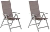 Merxx Gartensessel, klappbar, R&uuml;ckenlehne verstellbar, 2er Set, silber/diamant -