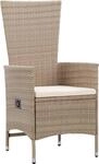 vidaXL Gartenst&uuml;hle 2 Stk. mit Auflagen Poly Rattan Beige