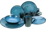 CreaTable, 23630, Capri Blau, Kombiservice 16-tlg, Steinzeug - Blau