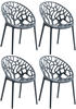CLP 4er Set Stuhl Hope stapelbar und mit modernem Design, Farbe:anthrazit