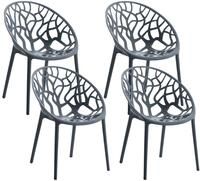 CLP 4er Set Gartenst&uuml;hle Hope mit Lehne stapelbar wetterfest UV-best&auml;ndig bis 150