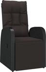 vidaXL Garten-Liegestuhl mit Auflage Poly Rattan Schwarz