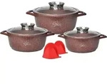 Kochgeschirr 6 teilig Topf Induktion Alu Guss &oslash; 20-28cm Topf Kochtopfset mit