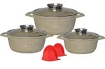 Kochgeschirr 6 teilig Topf Induktion Alu Guss &oslash; 20-28cm Topf Kochtopfset mit