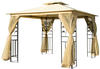 Outsunny Luxus Pavillon 3x3 m Gartenpavillon mit Doppeldach Partyzelt mit