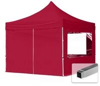 TOOLPORT 3x3m Aluminium Faltpavillon, inkl. 4 Seitenteile, rot