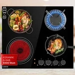 Klarstein Gaskocher 2-Flammig und 2 Glaskeramik Kochfeld, 6,4 kW...