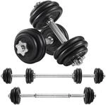 SONGMICS 2-in-1-Hanteln, 2 x 15 kg Hantelset aus Gusseisen, verstellbar,