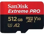 SanDisk Extreme PRO microSDXC 512 GB 200 MB/s A2 C10 V30 UHS-I