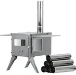 CampFeuer Edelstahl Zeltofen | 51,5 x 42 x 216 cm | Zeltheizung Camping Ofen -...