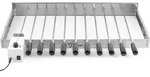BBQ-Toro Edelstahl Grillaufsatz | 11 Spie&szlig;e 70 x 26-40 cm, Motor links - Silber