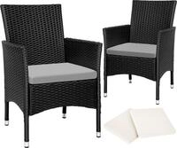 tectake&reg; 2er Set Rattanstuhl Nantes widerstandsf&auml;hig 59 x 57 x 85 cm