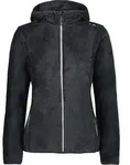 CMP HighLoft Fleece Damen Jacke mit Kapuze schwarz 40 - Schwarz - 40