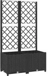 vidaXL Garten-Pflanzgef&auml;&szlig; mit Spalier Schwarz 80 x 40 x 136 cm PP - Schwarz