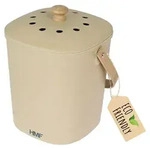 Biom&uuml;lleimer mit Deckel, nachhaltig, geruchsdicht, HMF 3780, 6L, Beige - Beige