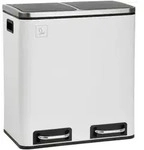 SVITA TM2X15 Treteimer 30 Liter 2x15L wei&szlig; Abfalleimer M&uuml;lleimer M&uuml;lltrennung