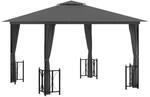 vidaXL Pavillon mit Seitenw&auml;nden & Doppeldach 3x3 m Anthrazit