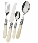 Bugatti Set 24 Bestecke Aladdin Verchromte Zwinge Elfenbein - Beige