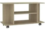 vidaXL TV-Schrank mit Rollen Sonoma-Eiche 80x40x45 cm Holzwerkstoff - Braun