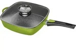 28x28cm KING&reg; Aluguss Rechteckpfanne mit langlebiger Keramikbeschichtung Innen: