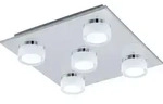 EGLO LED Deckenlampe Romendo 1, 5 flammige Deckenleuchte Bad dimmbar, Badezimmer