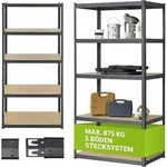 Juskys Lagerregal Basic 200x100x60 cm - max. 875 kg - Metall Schwerlastregal Grau -