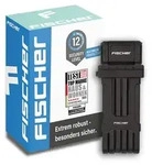 FISCHER Faltschloss PROTEC PLUS+ - L&auml;nge 85cm mit Halter - Schwarz