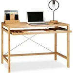 Relaxdays Computertisch Holz, Tastaturauszug, B&uuml;rotisch ausziehbar, Schreibtisch