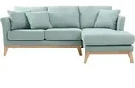 Miliboo - Ecksofa rechts skandinavisch Lagunenblau OSLO - Blau