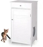 WONDERMAKE Katzenschrank f&uuml;r Katzentoilette gro&szlig; hoch aus Holz,...