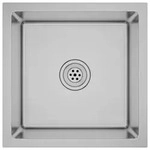 vidaXL Handgemachte Einbausp&uuml;le Edelstahl - Silber
