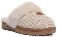 Ugg Kuschelig gestrickter Vlieshausschuh in Creme f&uuml;r Frauen (36, Dunkelbraun)