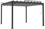 vidaXL Pergola mit Lamellendach 3x3 m Anthrazit Stoff und Aluminium