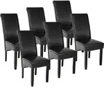 tectake&reg; Esszimmerstuhl gepolstert mit Kunstlederbezug 44 x 63 x 106 cm - Schwarz