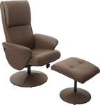 Relaxsessel Stockholm, Fernsehsessel Relaxliege TV-Sessel mit Hocker Kunstleder,