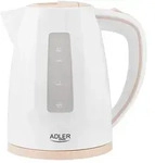 Adler AD 1264, 1,7 l, 2200 W, Haselnuss, Wei&szlig;, Kunststoff, Wasserstandsanzeige -