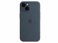 Apple Silikon Case iPhone 14 bu mit MagSafe - Sturmblau