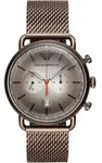 Emporio Armani AR11169 Herren-Armbanduhr, Edelstahl-Geh&auml;use, Metall-Armband - Braun