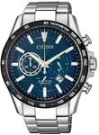 Citizen Herrenuhr CA4444-82L Eco-Drive Super Titanium blaues Ziffernblatt - Silber