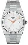 Herrenuhr Tissot PRX 137.410.11.051.00, Silberwei&szlig; / Wei&szlig; - Rosa