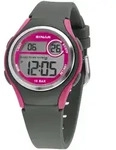 SINAR Jugenduhr Armbanduhr Digital Quarz M&auml;dchen Silikonband XE-64-8 grau pink...