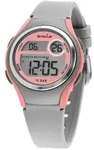 SINAR Jugenduhr Armbanduhr Digital Quarz M&auml;dchen Silikonband XE-64-9 grau rosa...