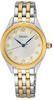 SEIKO Damen Quarz Armbanduhr aus Edelstahl mit Hardlex Glas bicolor - SUR380P1