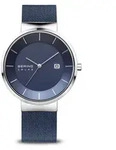 Bering Herren Solaruhr Edelstahl 14639-307 - Blau