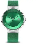 Bering Herren Armbanduhr Charity 39 mm Armband Milanaise 14639-Charity - Gr&uuml;n